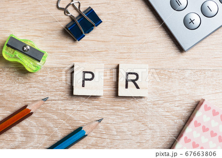 PR abbreviation on table spelled with education game elements 67663806