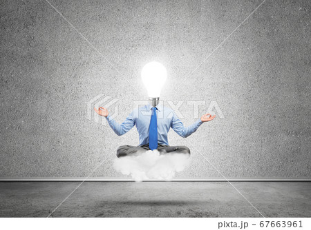 Businessman relaxing and waiting for inspiration Businessman relaxing and waiting for inspiration 67663961