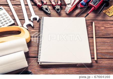 Instruments on wooden table Instruments on wooden table 67664160