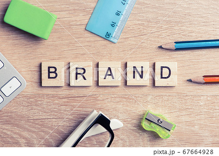 Business and marketing conceptual word spelled with game wooden elements 67664928