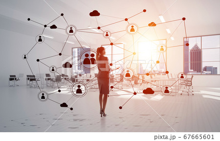 Networking and social communication concept as effective point for modern business Networking and social communication concept as effective point for modern business 67665601