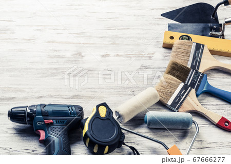 Instruments on wooden table 67666277