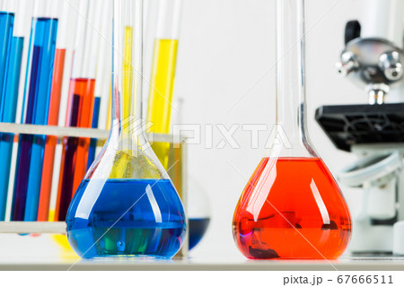 School chemical laboratory with glassware. School chemical laboratory with glassware. 67666511