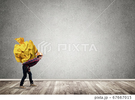 Engineer man carry load Engineer man carry load 67667015