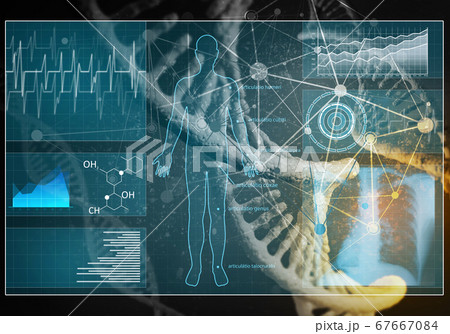 Medicine user interface, 3D rendering 67667084