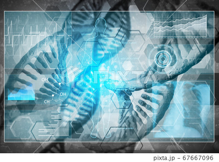 DNA molecules background, 3D rendering DNA molecules background, 3D rendering 67667096