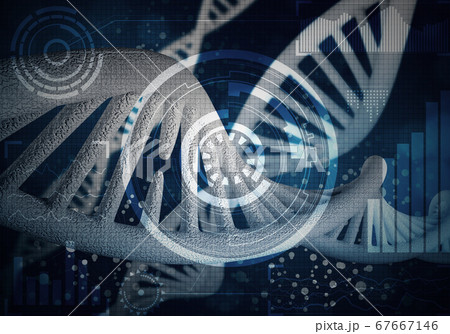 DNA molecules background, 3D rendering 67667146