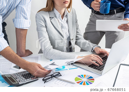 Business team working with documents Business team working with documents 67668051