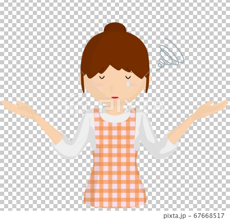 Vector illustration of a housewife with a negative expression Vector illustration of a housewife with a negative expression 67668517
