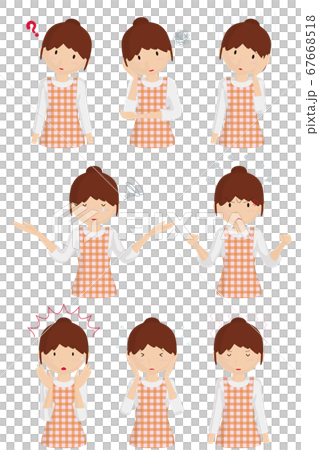 Negative look housewife set vector illustration 67668518