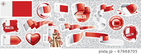 Vector set of the national flag of Malta in various creative designs Vector set of the national flag of Malta in various creative designs 67668705