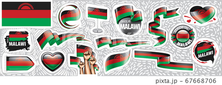 Vector set of the national flag of Malawi in various creative designs 67668706