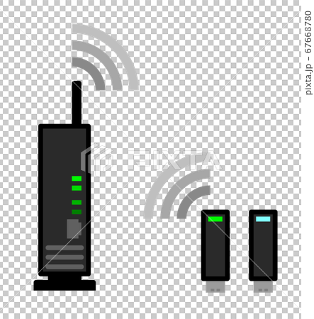 ルーターと無線lanを接続のイラスト素材