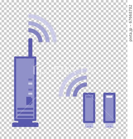 ルーターと無線lanを接続のイラスト素材