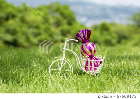 芝生と小物 自転車 お菓子 芝生と小物 自転車 お菓子 67669175