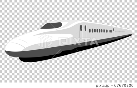旅行やビジネスの交通手段に使われる新幹線のイラスト のイラスト素材