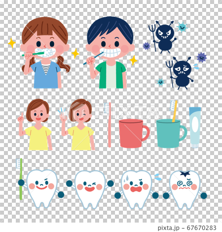 Toothpaste illustration set 67670283