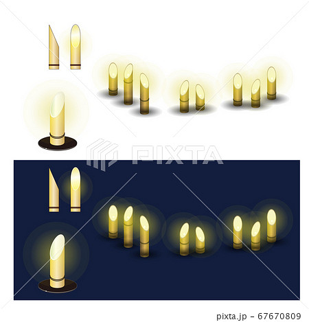 白竹で作った置き照明のイラスト 67670809