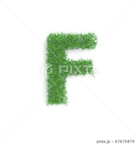 Letter F symbol made of green grass isolated on white background, part of the set. Sustainable technology or lifestyle related 3d rendering Letter F symbol made of green grass isolated on white background, part of the set. Sustainable technology or lifestyle related 3d rendering 67670879