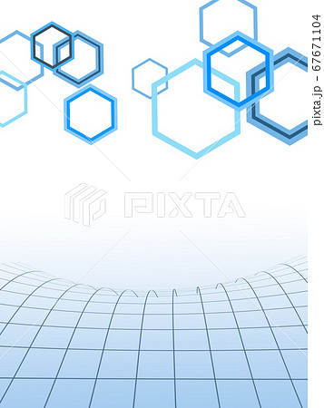 六角形‣亀甲模様をもとにテクノロジー及びサイエンスを表現 67671104