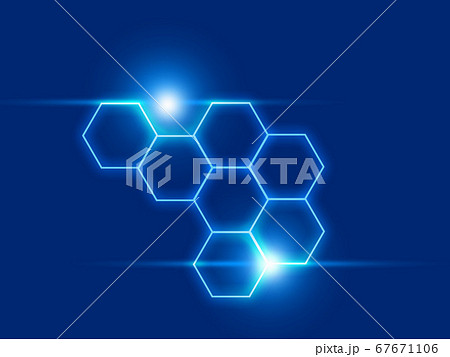 六角形‣亀甲模様をもとにテクノロジー及びサイエンスを表現 67671106