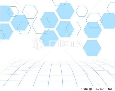 六角形 亀甲模様をもとにテクノロジー及びサイエンスを表現のイラスト素材