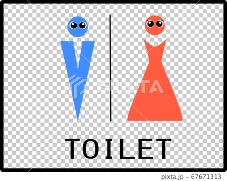 顔がついた大人のトイレマークのイラスト素材 顔がついた大人のトイレマークのイラスト素材