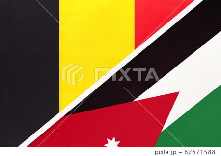 Belgium and Jordan, symbol of two national flags Belgium and Jordan, symbol of two national flags 67671588