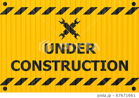 underconstruction banner logo label for construction site or website down notify warning industry 67671661