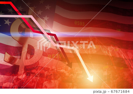 American dollar value fell down and low interest exchange stock value rate from economic recession American dollar value fell down and low interest exchange stock value rate from economic recession 67671684