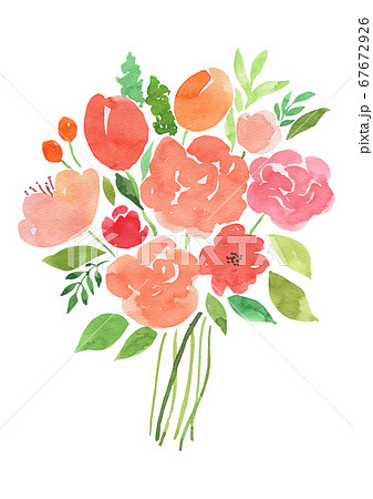 花 花束 水彩画 67672926