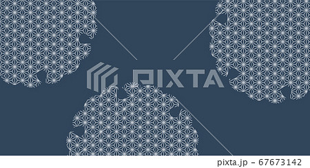 雪輪　麻の葉　和柄　背景 67673142