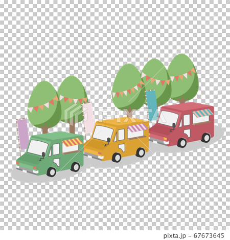 キッチンカーのある風景 キッチンカーのある風景 67673645