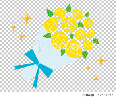 用絲帶綁的黃玫瑰的矢量圖 用絲帶綁的黃玫瑰的矢量圖 67675862