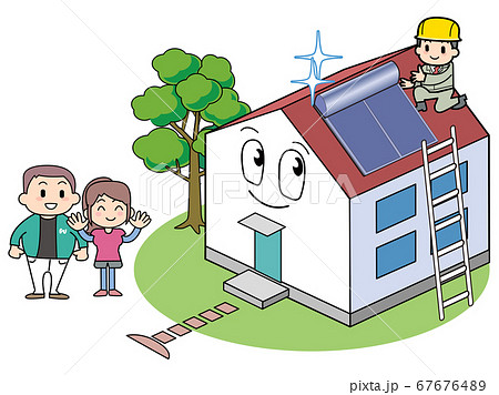 太陽熱温水器付きの家-設置工事 太陽熱温水器付きの家-設置工事 67676489
