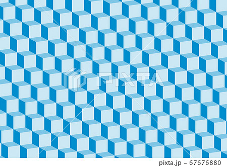 キューブ 立方体 壁紙 パターン ブルーのイラスト素材