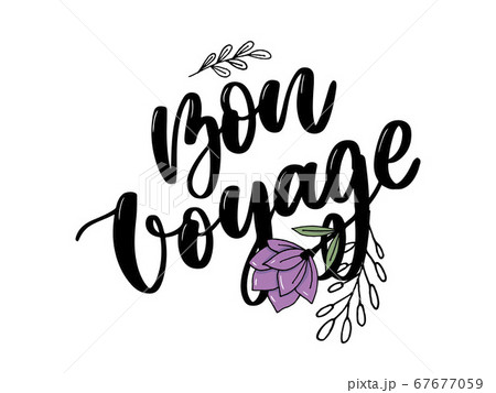 Hand drawn vector lettering. Bon voyage word by 67677059