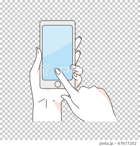 スマホを操作する手 スマホを操作する手 67677202