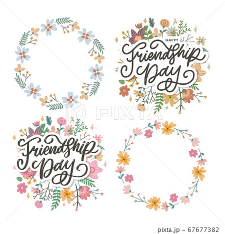 Friendship day vector illustration with text and 67677382
