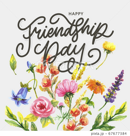 Friendship day vector illustration with text and Friendship day vector illustration with text and 67677384
