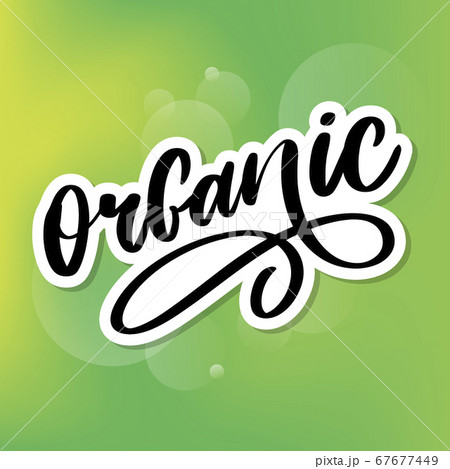Organic brush lettering. Hand drawn word organic Organic brush lettering. Hand drawn word organic 67677449