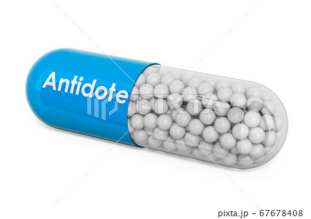 Antidote Drug, capsule with antidote. 3D rendering 67678408