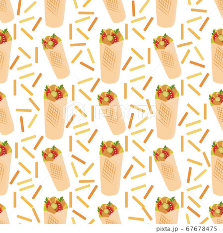 Vector seamless pattern Takeaway Food Street Lunch Vector seamless pattern Takeaway Food Street Lunch 67678475