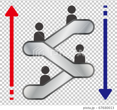 エスカレーターで移動する人々 エスカレーターで移動する人々 67680013