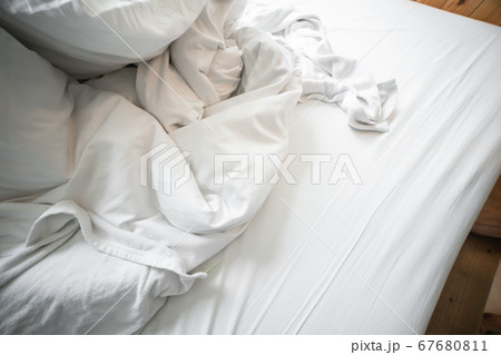 Blurred Empty Bed after wake up in the morning. Blurred Empty Bed after wake up in the morning. 67680811