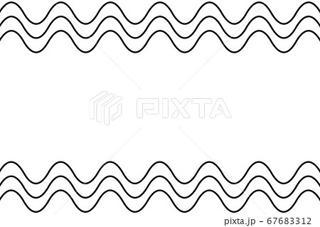 波模様フレーム 長方形 シンプルのイラスト素材