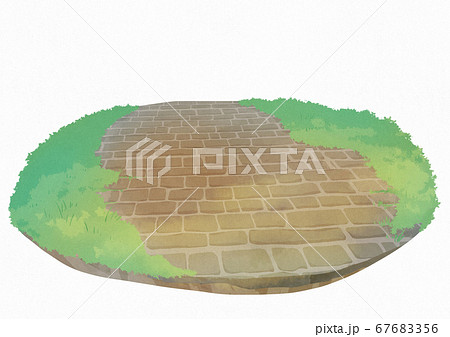 ヴィネット風背景　レンガ道 67683356