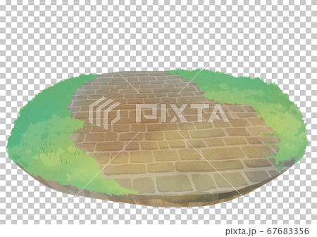 ヴィネット風背景　レンガ道 67683356