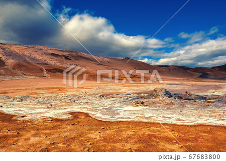 Geothermal area Hverir, Iceland. Geothermal area Hverir, Iceland. 67683800