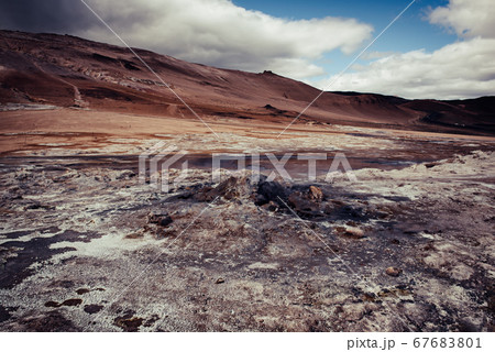 Geothermal area Hverir, Iceland. 67683801